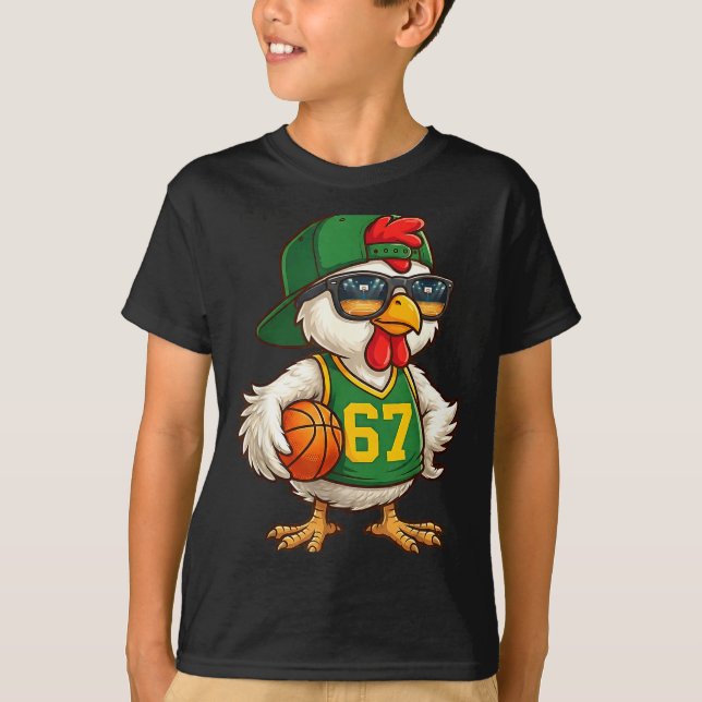 Camiseta Chicken Basketball 67 Gen Alpha Slang Srts Men Boy (Anverso)