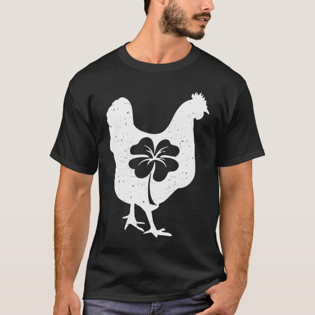 Camiseta Chicken Bird Hen Shamrock St Patricks Day Saint Pa (Anverso)
