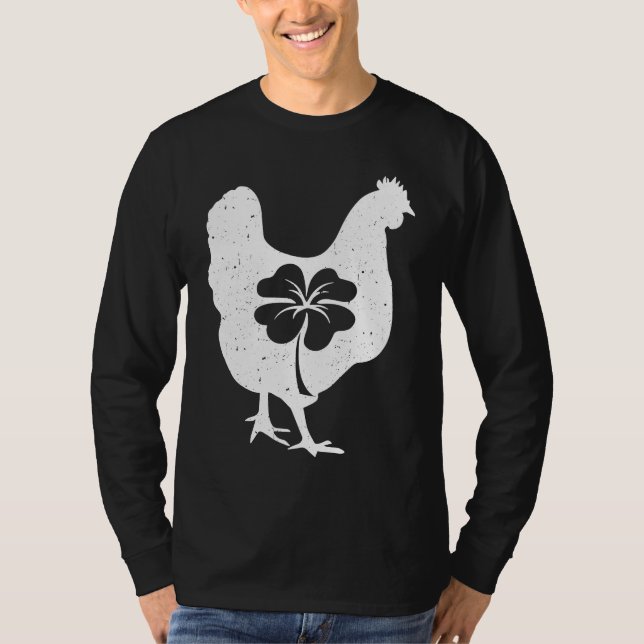 Camiseta Chicken Bird Hen Shamrock St Patricks Day Saint Pa (Anverso)