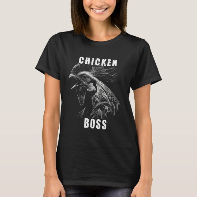 Camiseta Chicken Boss cooler Hahn für Landwirt oder Bauer (Anverso)