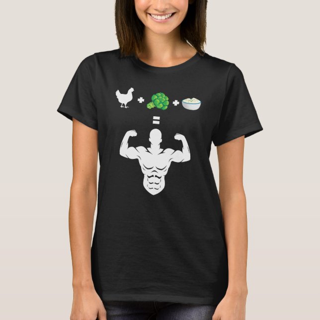 Camiseta Chicken Broccoli Rice Bodybuilder Fun Broccoli Lov (Anverso)