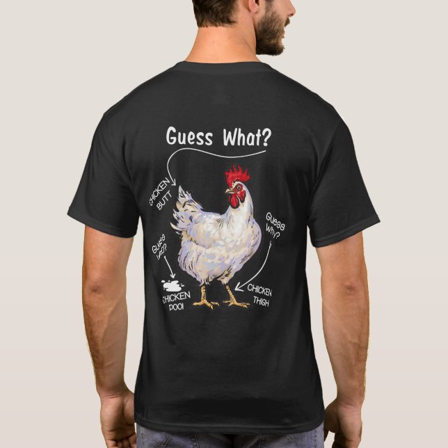 Camiseta Chicken Butt adivina qué cosa de pollos imagina qu (Reverso)