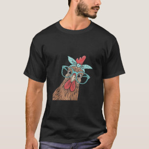 Camiseta Chicken Chica lindo con la cabeza de banda Bandana