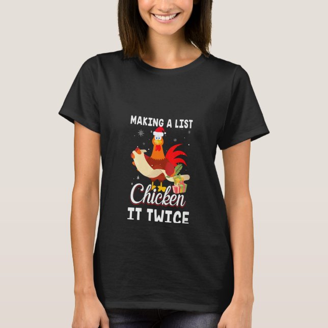 Camiseta Chicken Chicken dos veces graciosas Navidades (Anverso)