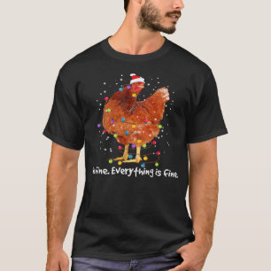 Camiseta Chicken Chicken Xmas Lights Im Fine Everything Is