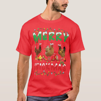 Camiseta Chicken Christmas Fairy Lights Merry Xmas Chicken