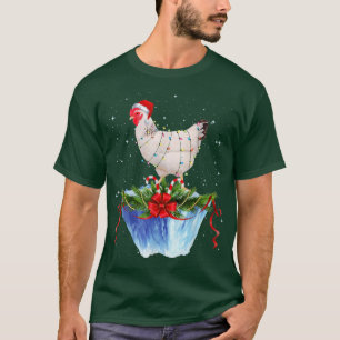 Camiseta Chicken Christmas Lights Xmas Funny 