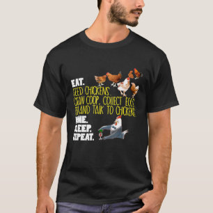 Camiseta Chicken comiendo vino dormido repetidamente mamá p