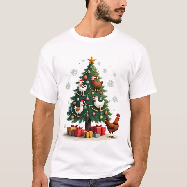 Camiseta Chicken Cow Goat Horse Farm Animal Farmer Christma (Anverso)