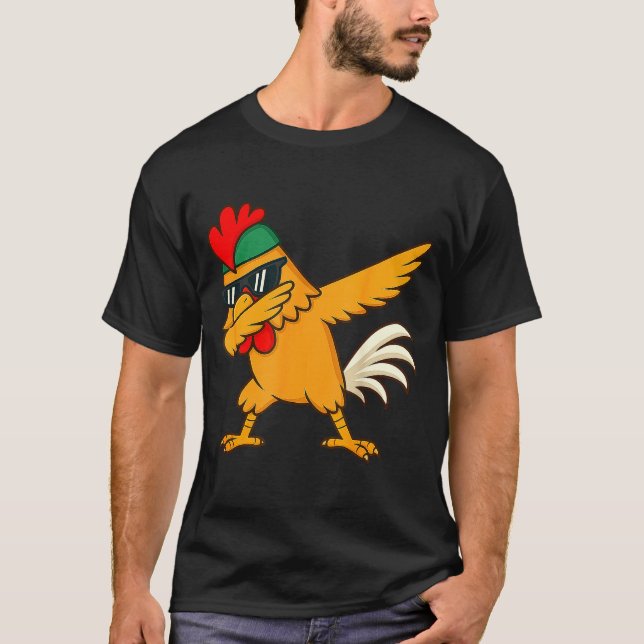 Camiseta Chicken Dab Meme Animal Dance Funny For Men Women  (Anverso)