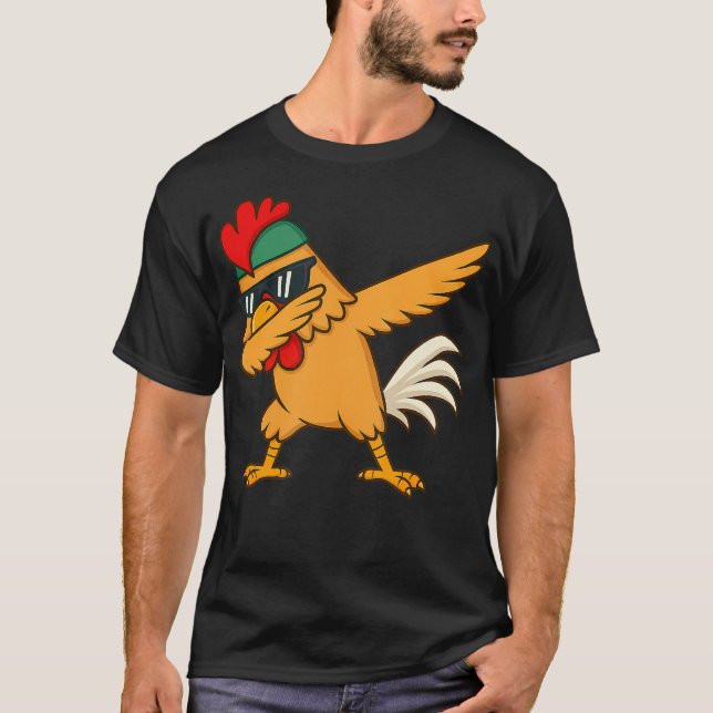 Camiseta Chicken Dab Meme Animal Dance Funny Gifts For Men  (Anverso)
