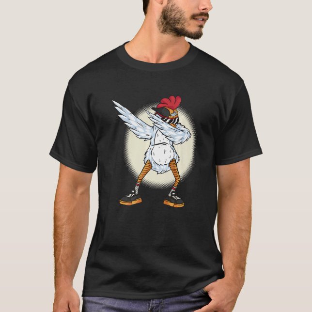 Camiseta Chicken Dabbing  Chickens Farm Farmer Dab Dance (Anverso)