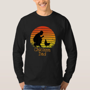 Camiseta Chicken Dad Vintage Retro Sunset Chicken Farmer