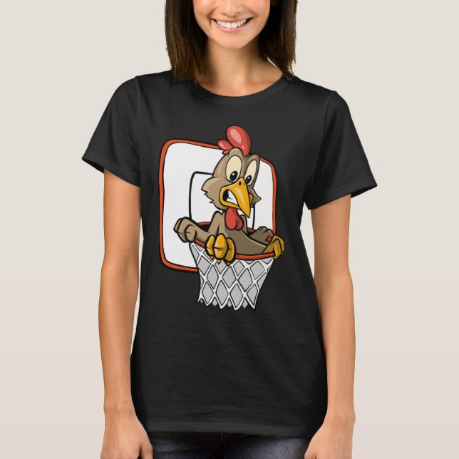 Camiseta Chicken Dunking Basketball (Anverso)