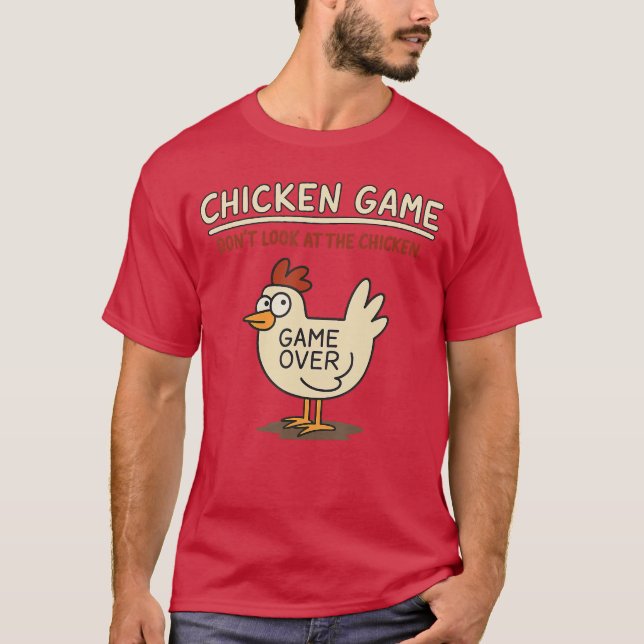Camiseta Chicken Game Dont Look athe Chicken Meme Christmas (Anverso)