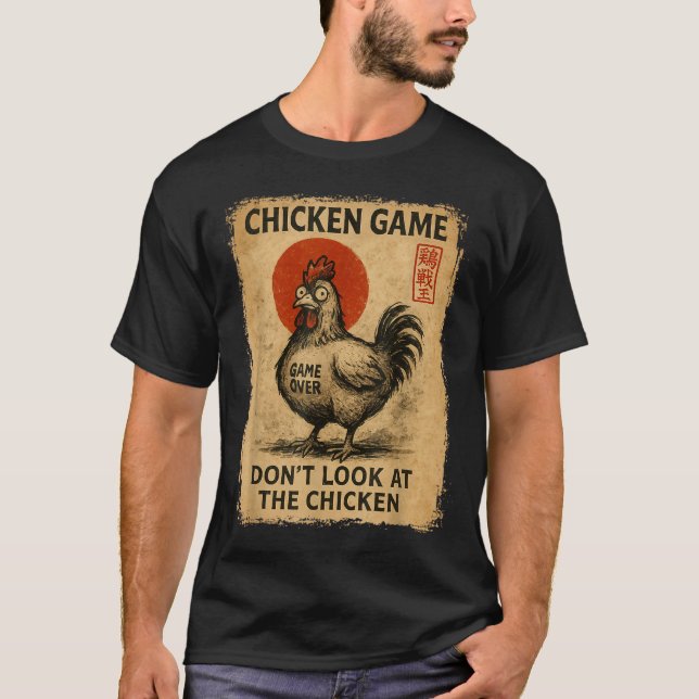 Camiseta Chicken Game Funny Japanese Boys Girls Womens Mens (Anverso)