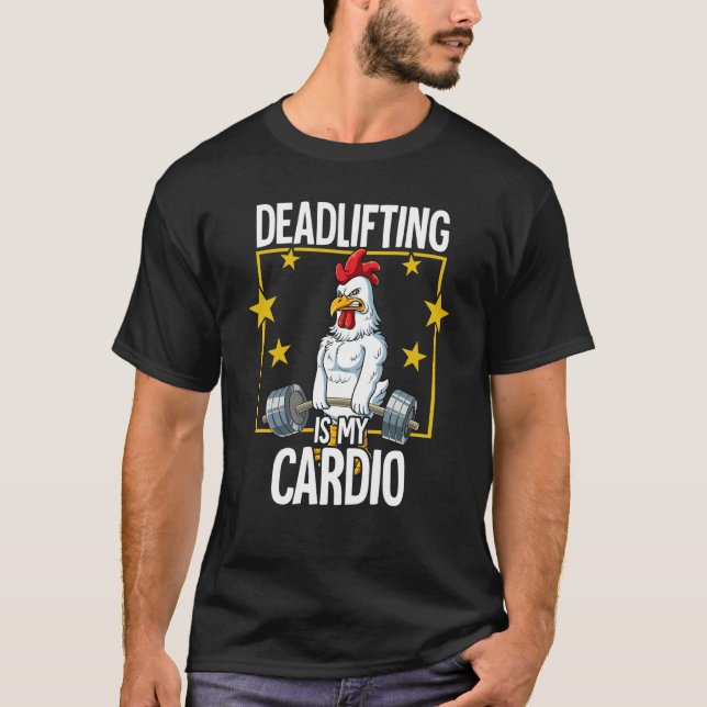 Camiseta Chicken Gym Weight Training Deadlift (Anverso)