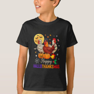 Camiseta Chicken Halloween Thanksgiving Xmas Happy Hallotha