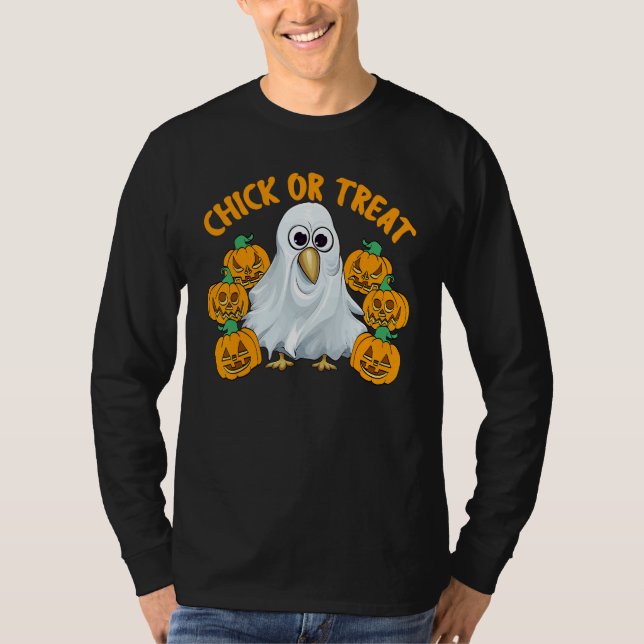 Camiseta Chicken Halloween Trick Or Treat Chicken Farmer Ro (Anverso)