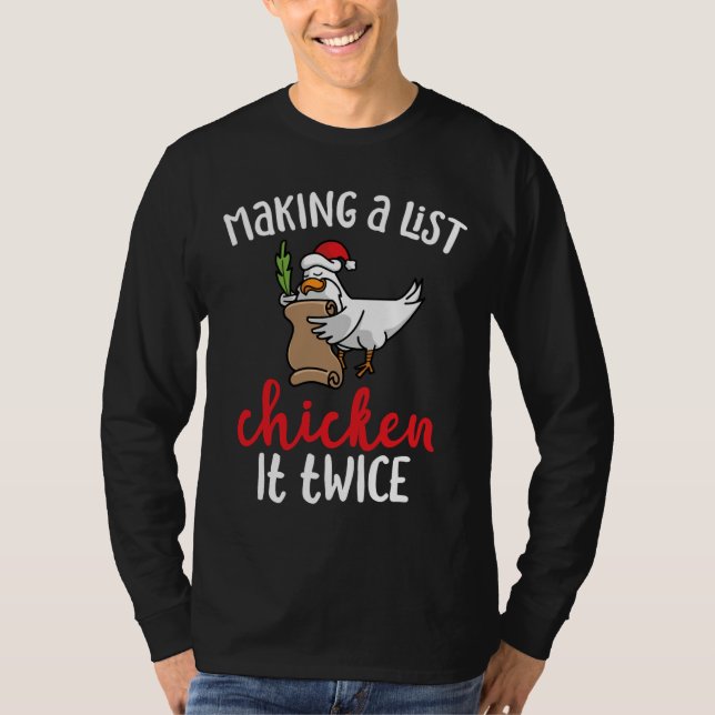 Camiseta Chicken It Twice Chicken Christmas Design   (Anverso)