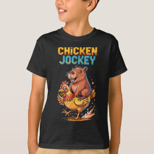 Camiseta Chicken Jockey Capybara Amantes de Pixel Art Gamer