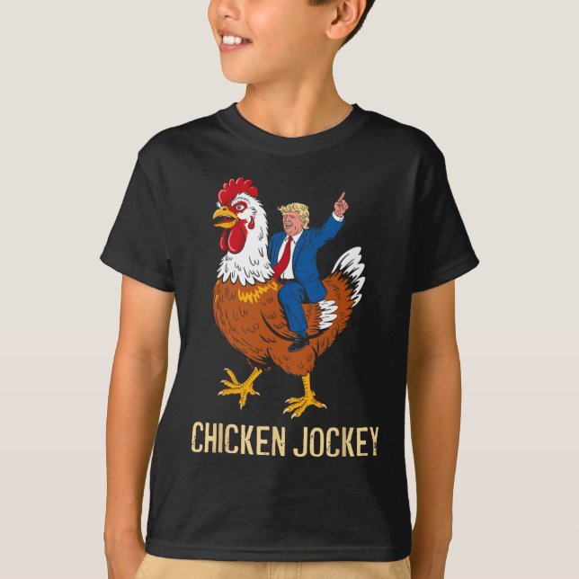 Camiseta Chicken Jockey Trump Gracioso Meme 9 (Anverso)