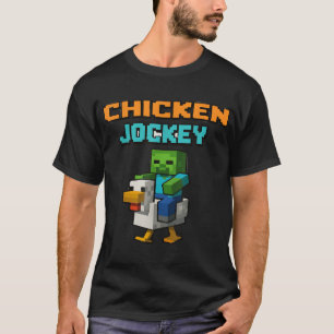 Camiseta Chicken Jockey Zombie Pixel Art Zombie Gamer