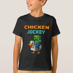 Camiseta Chicken Jockey Zombie Pixel Art Zombie Gamer Funny