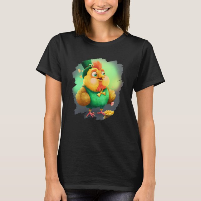 Camiseta Chicken Leprechaun St Patricks Day Chicken (Anverso)