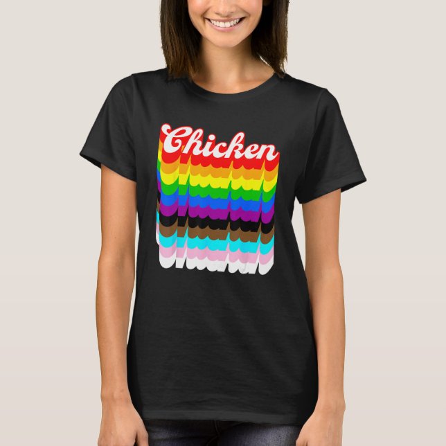 Camiseta Chicken LGBTQ pride rainbow (Anverso)