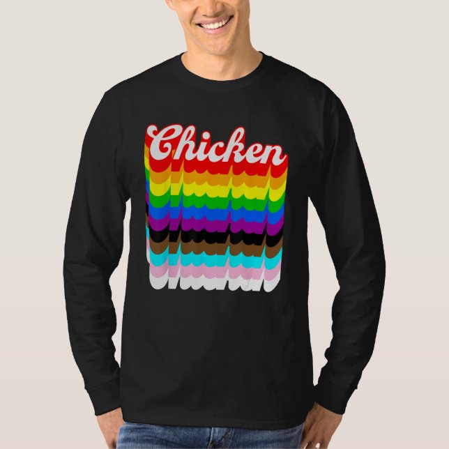 Camiseta Chicken LGBTQ pride rainbow (Anverso)