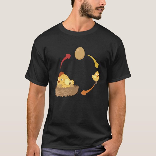 Camiseta Chicken life cycle chick chicken chicken eggs chic (Anverso)