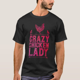 Camiseta Chicken loco Dama Funny Farm Chicas Mujeres Aves