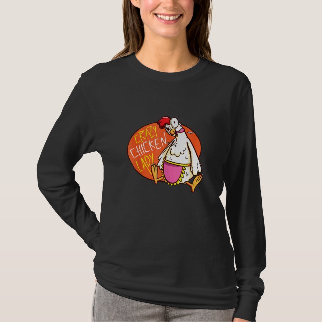 Camiseta Chicken loco Lady Mama Hen Mom Lover Farmer (Anverso)