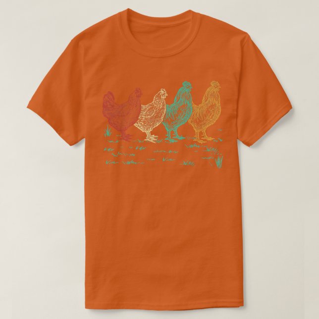 Camiseta Chicken Lover Vintage Retro Chicken Farmer  (Diseño del anverso)