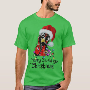 Camiseta Chicken Merry Clucking Christmas Santa Funny Xmas 