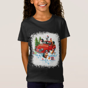 Camiseta Chicken montando Camión Rojo Gracioso Feliz Navida