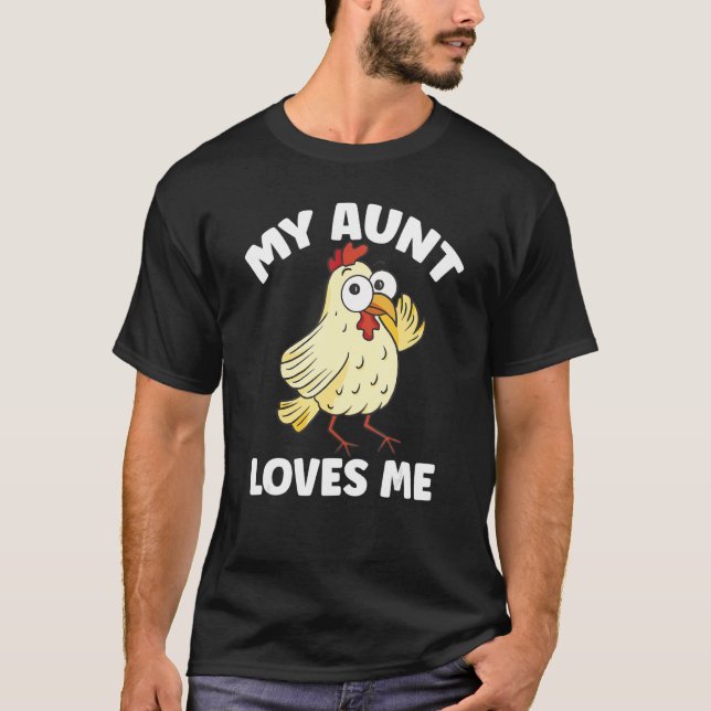 Camiseta Chicken     My Aunt Loves Me for Nephew & Niece (Anverso)