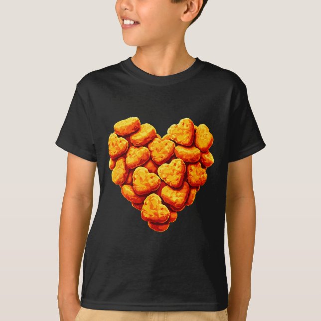 Camiseta Chicken Nuggets Are My Valentine Heart Funny Valen (Anverso)