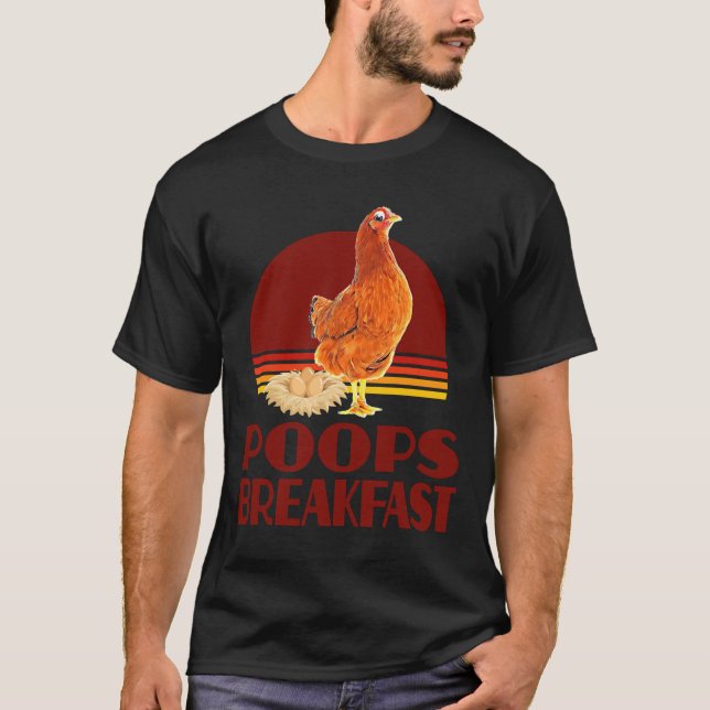 Camiseta Chicken Poops Breakfast Vintage (Anverso)