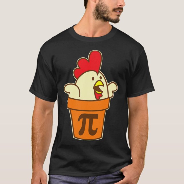 Camiseta Chicken Pot Pi Geek Pie Matemáticas Pun Funny (Anverso)