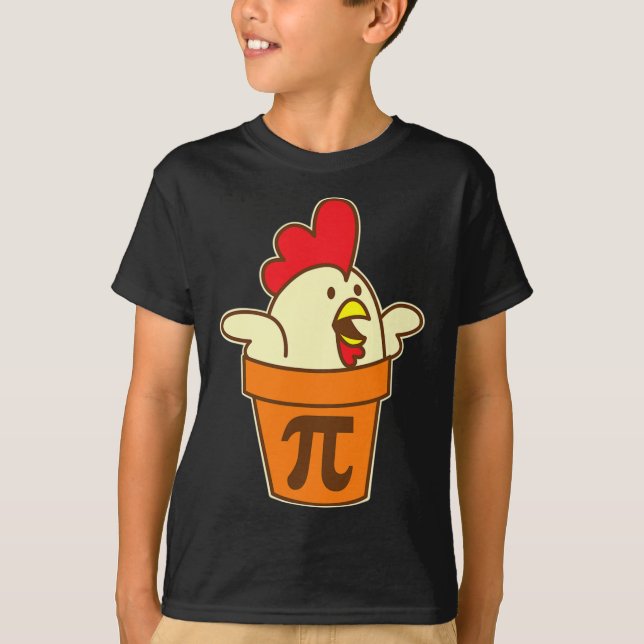 Camiseta Chicken Pot Pi Geek Pie Matemáticas Pun Funny (Anverso)