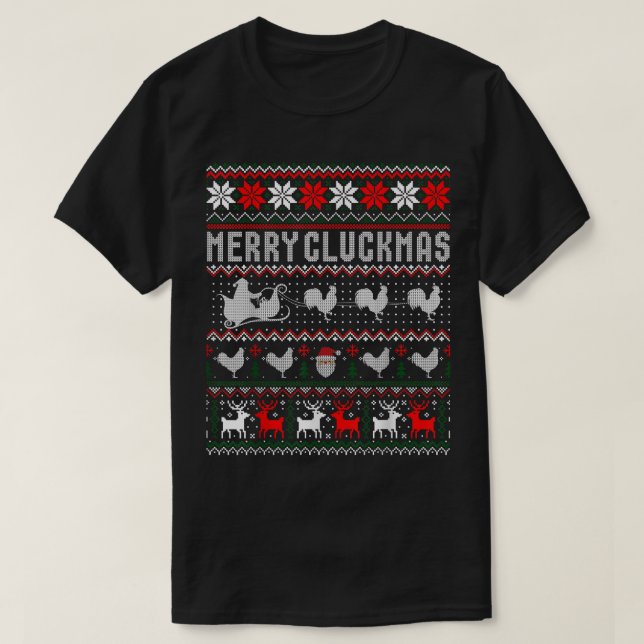 Camiseta Chicken Poultry Farmer Chicken Ugly Christmas Swea (Diseño del anverso)