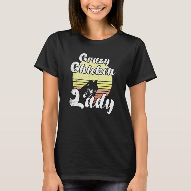 Camiseta Chicken retro barato Sunset loco pollo Lady Chi (Anverso)