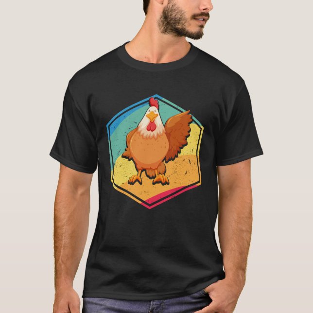 Camiseta Chicken  Retro Style (Anverso)