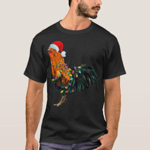 Camiseta Chicken Santa Christmas Tree Funny Chicken Lover C