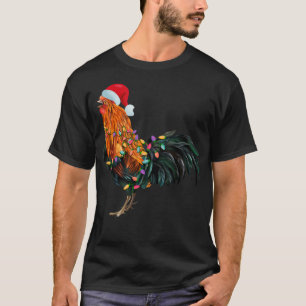 Camiseta Chicken Santa Christmas Tree Funny Chicken Lover C