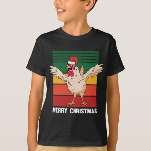 Camiseta Chicken Santa Hat Feliz Navidad Pajama Funny Ani