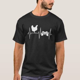 Camiseta Chicken Shirt Gracioso Video Gamer Chicken Farmer 