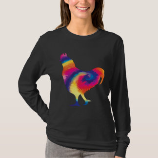 Camiseta Chicken   Tie Dye Chicken Colorful Retro Chicken